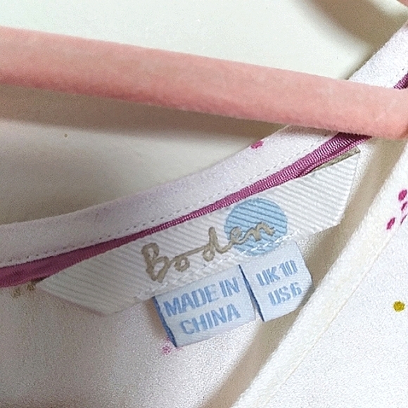 Boden Half Sleeve Clustered Dot Print Blouse Size US 6 - Picture 6 of 8